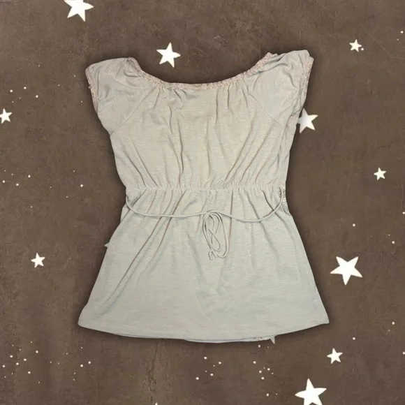 Y2K Tan babydoll top size large - Picture 2 of 4